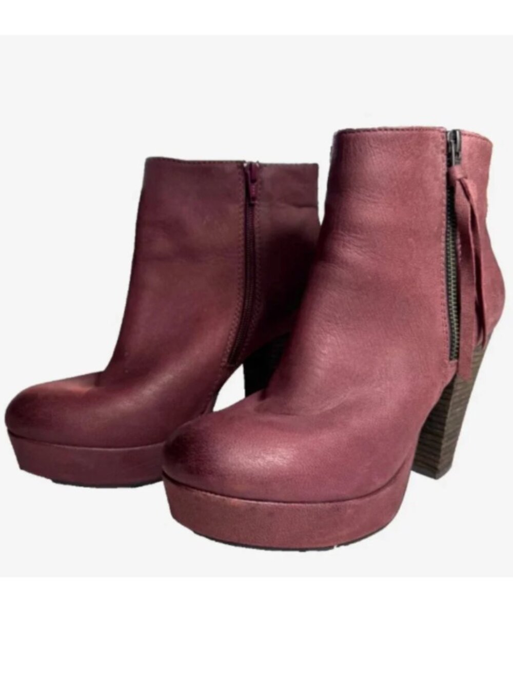 Steve Madden Reduxx Womens 10 Wine Red‎ Leather Boots Vintage Style Never Worn